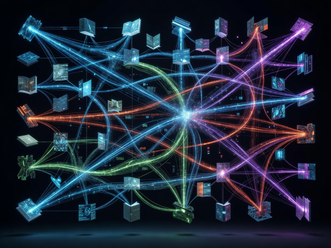 Reading map connecting cyberpunk novels through themes of cyberspace, embodiment, labour and artificial intelligence